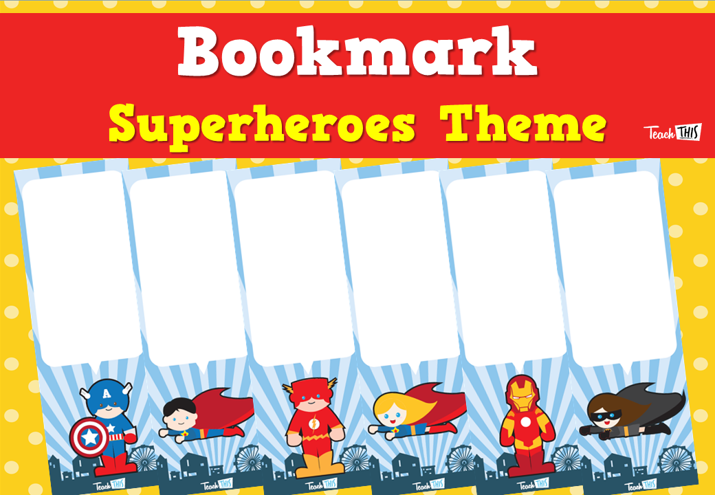 Bookmark - Superheroes Theme