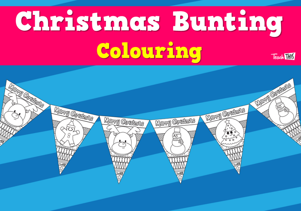 Christmas Bunting Colouring