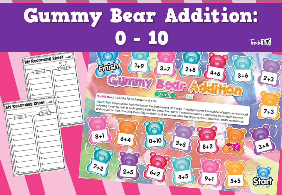 Gummy Bear Addition: 0 - 10