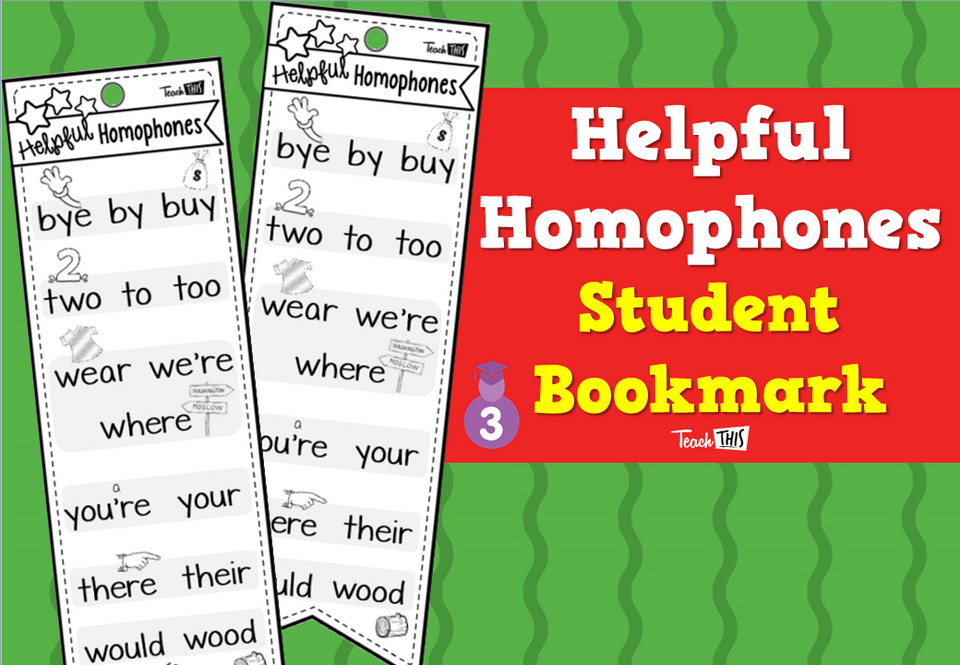 Helpful Homophones - Student Bookmark