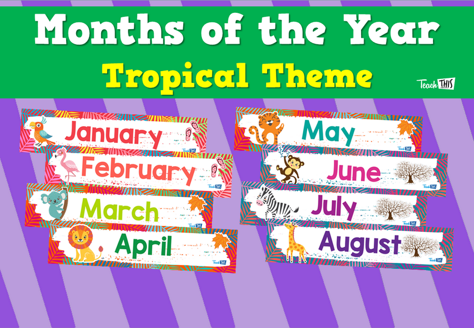 Months of the Year - Tropical Theme