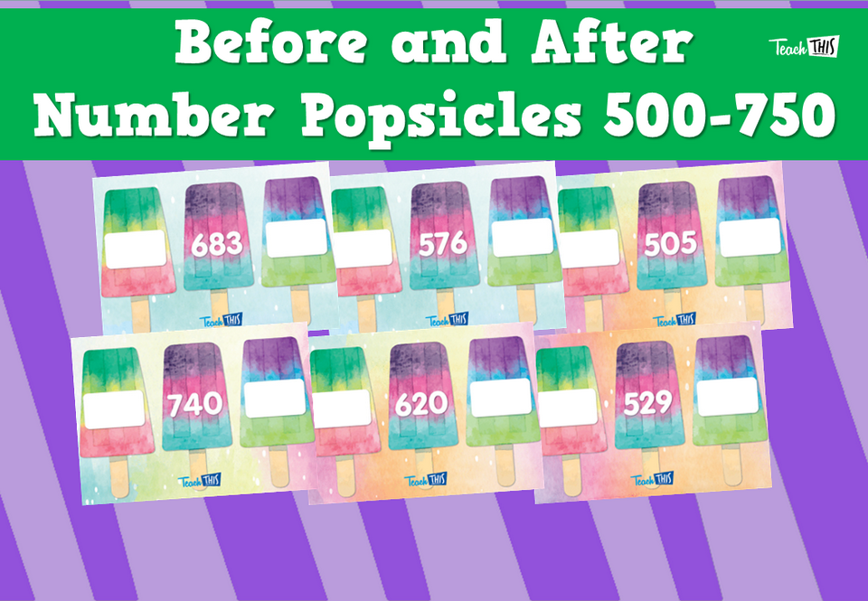 Before and After Numbers Fruity Popsicles 500-750