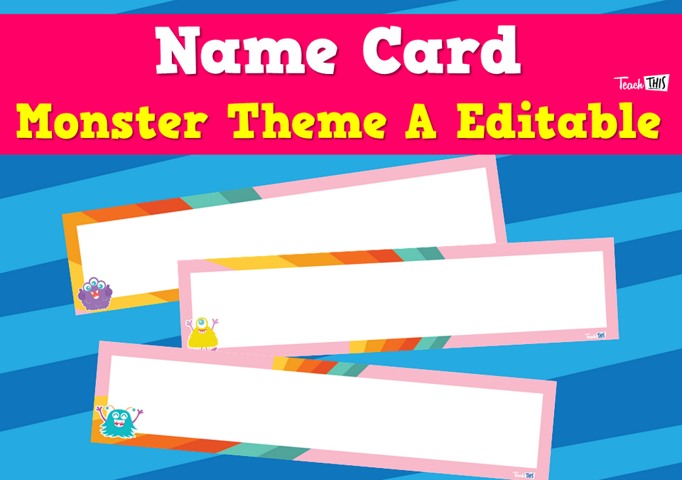 Name Card - Monster Theme A Editable