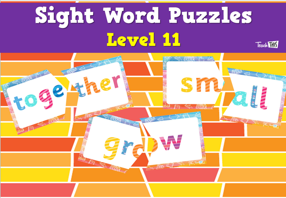 Sight Word Puzzles – Level 11