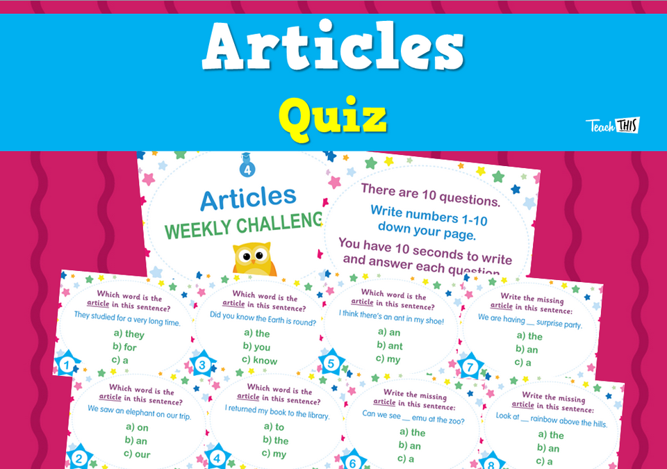 Articles - Quiz
