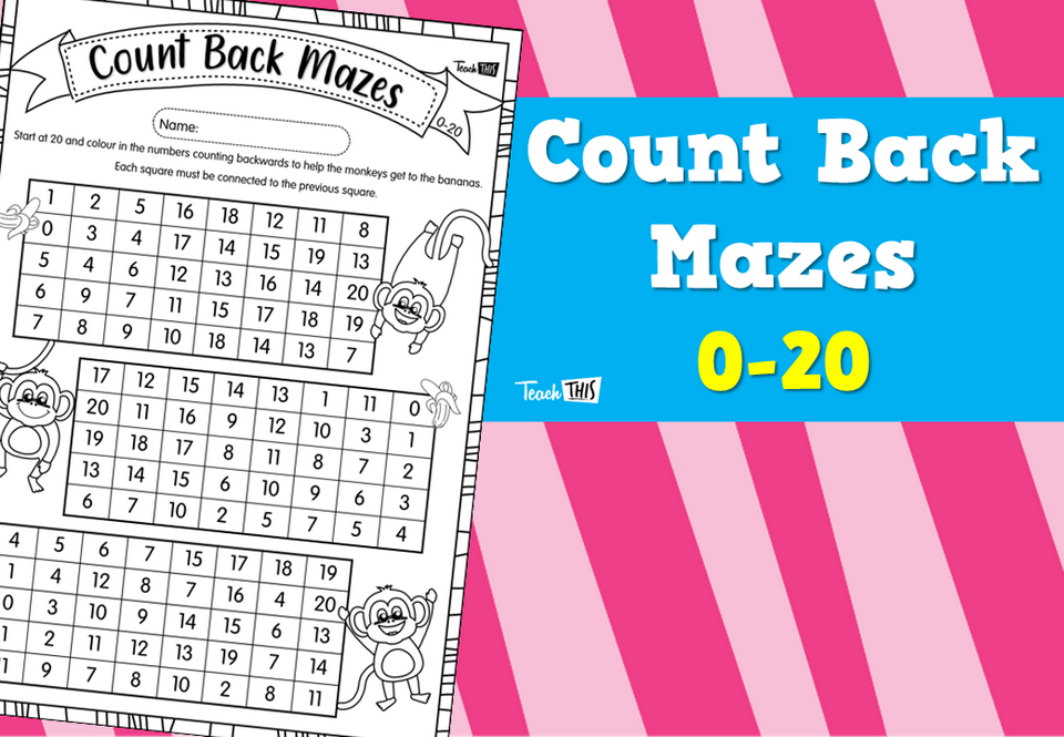 Count Back Mazes 0-20