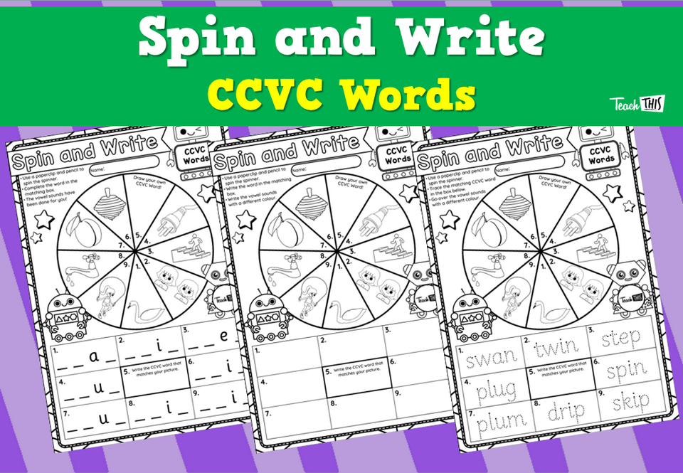 Spin and Write CCVC Words