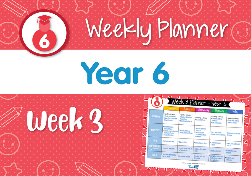 Weekly Planner - Year 6 Week 3