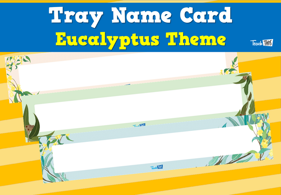 Tray Name Card - Eucalyptus Theme