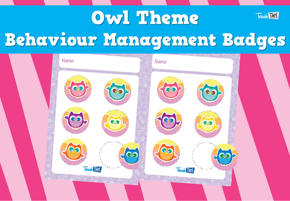 Owl Theme Behaviour Management Badges