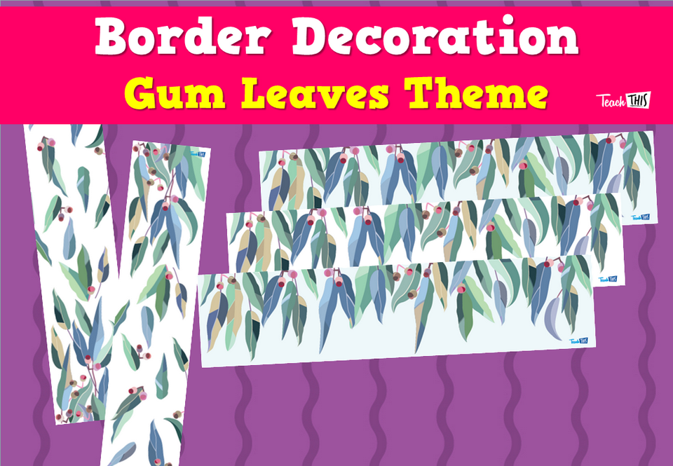 Border Decoration - Gum Leaves Theme