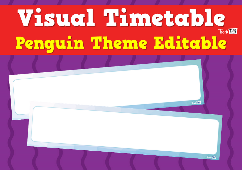 Visual Timetable - Penguin Theme Editable