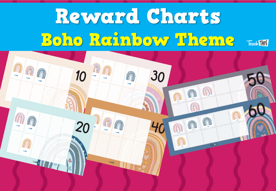 Reward Charts - Boho Rainbow Theme