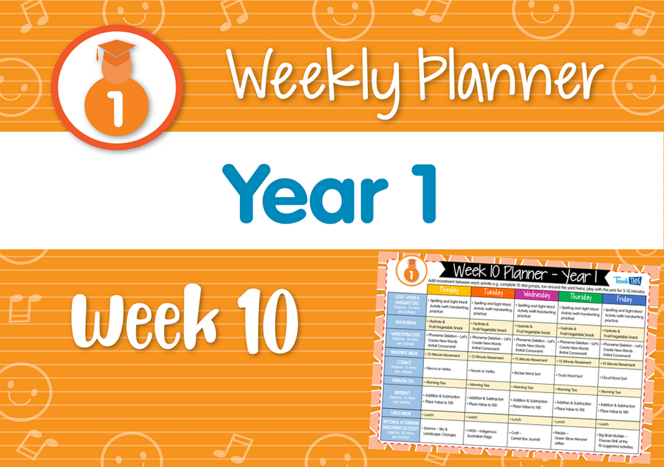 Weekly Planner - Year 1 Week 10
