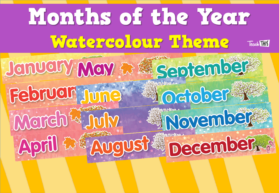 Months of the Year - Watercolour Theme