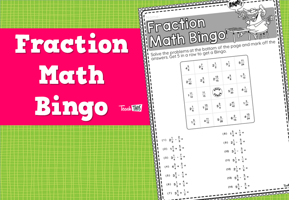 Fraction Math Bingo