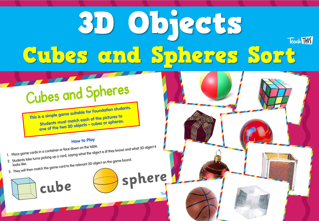 3d Objects - Cubes and Spheres Sort