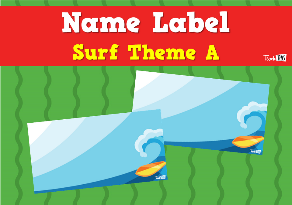 Name Label - Surf Theme A