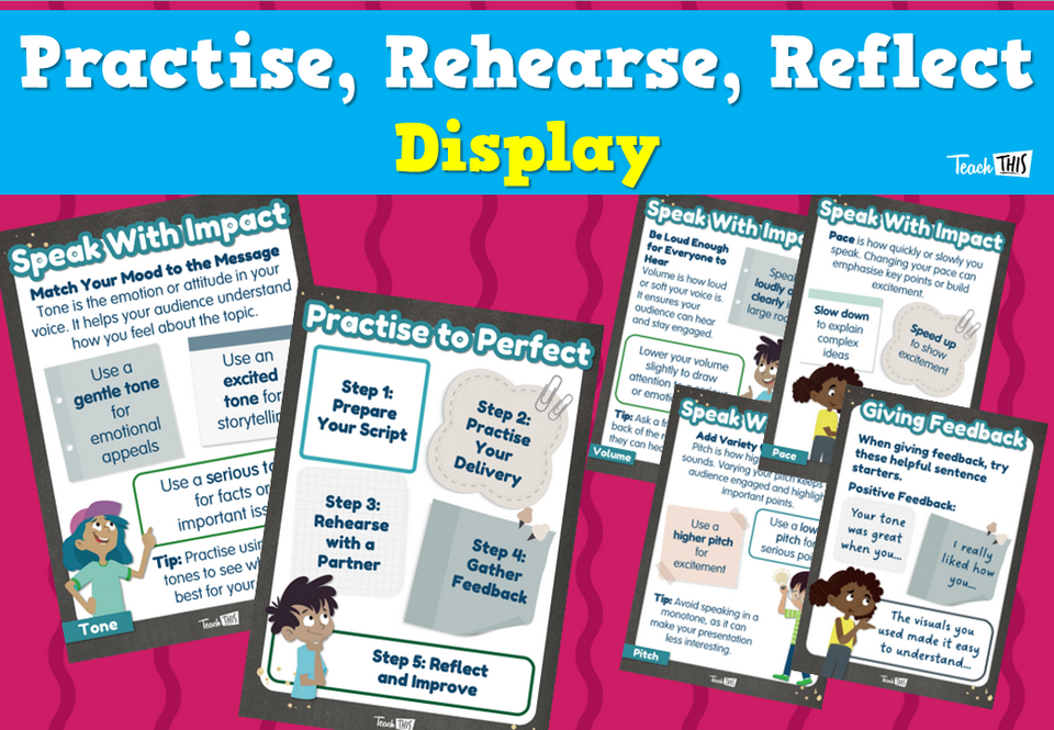 Practise, Rehearse, Reflect - Display