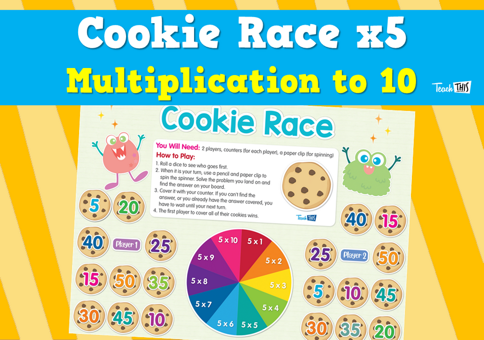 Cookie Race x5 - Multiplication to 10