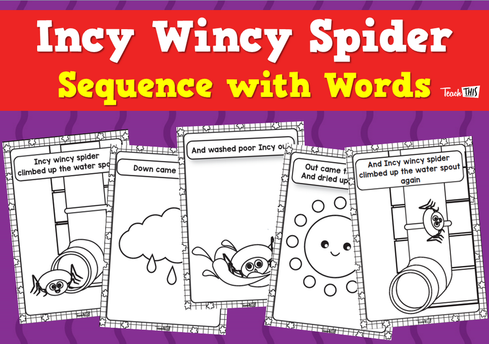 Incy Wincy Spider - Sequence with Words