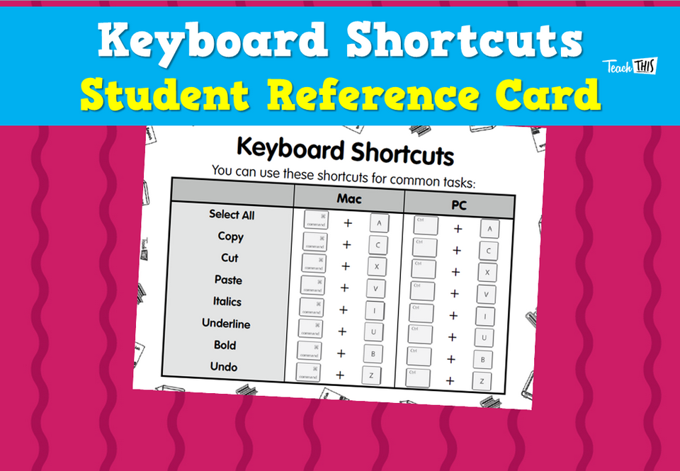 Keyboard Shortcuts - Student Reference Card
