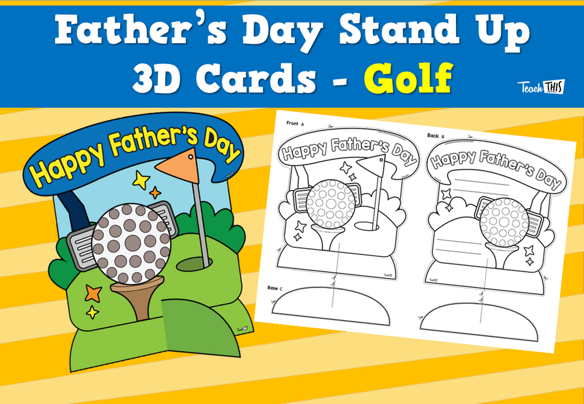 Father’s Day Stand Up 3D Cards - Golf