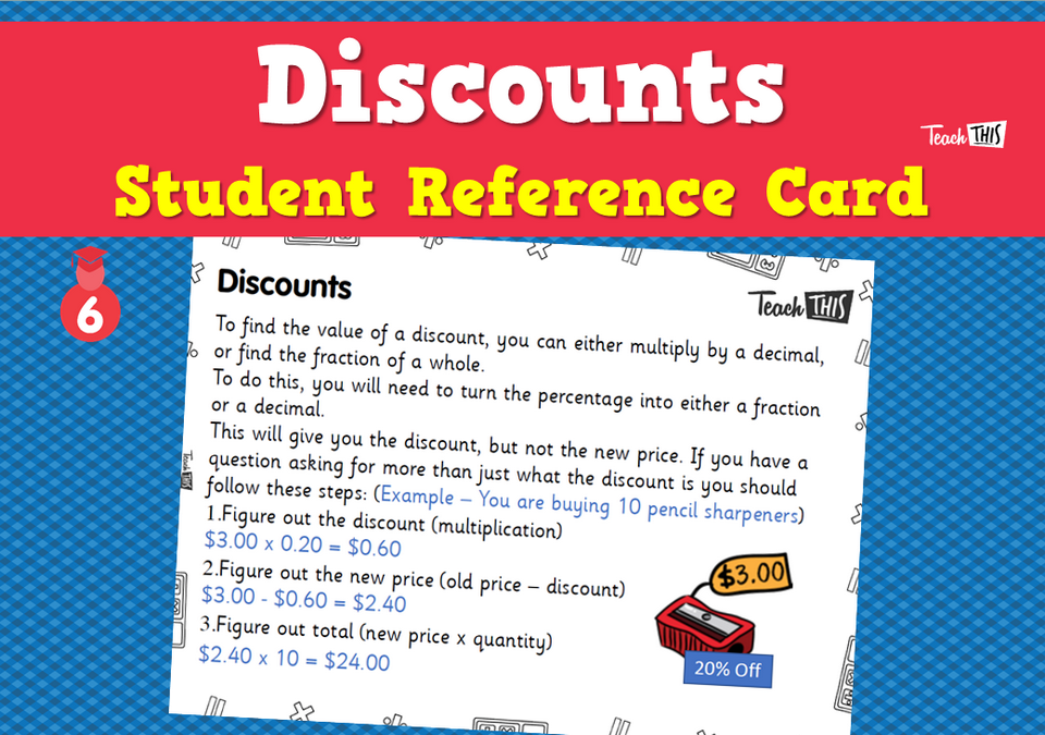 Discounts - Student Reference Card
