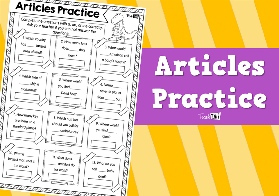 Articles Practice