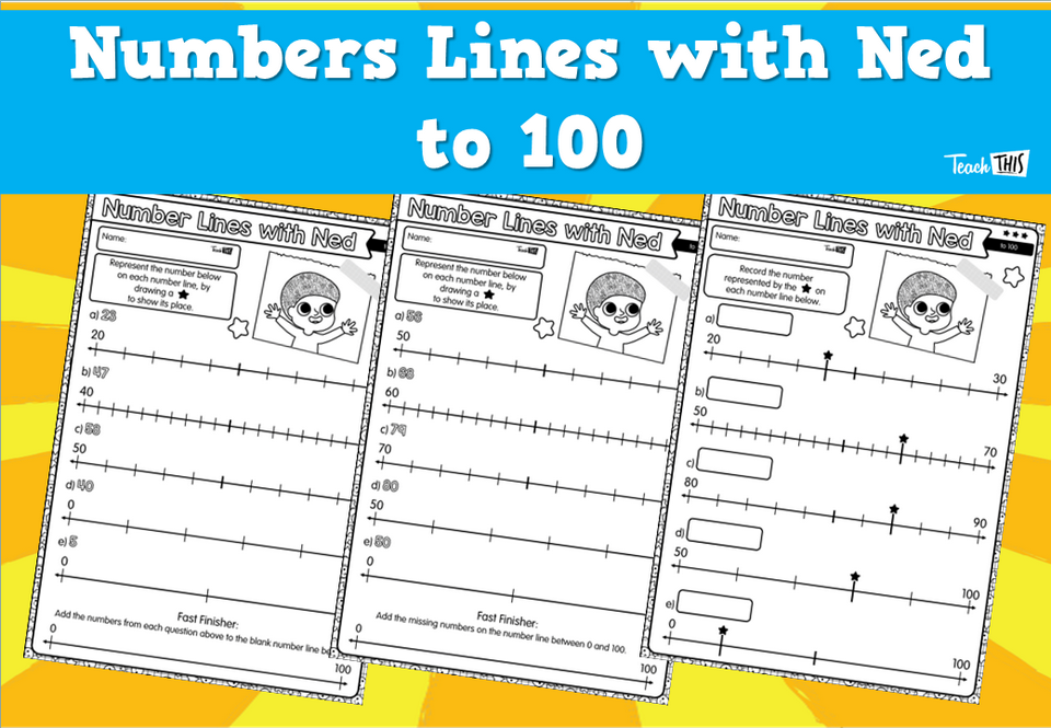 Numbers Lines with Ned to 100