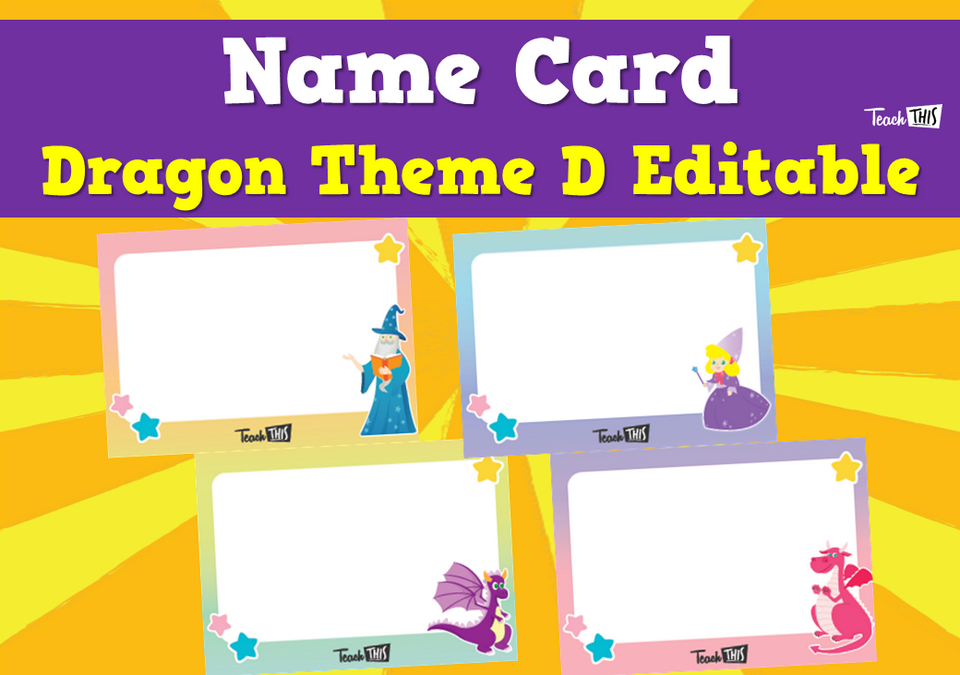 Name Card - Dragon Theme D Editable