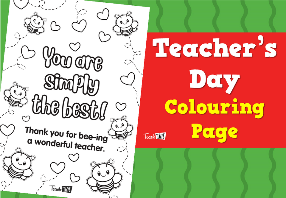 Teacher's Day - Colouring Page