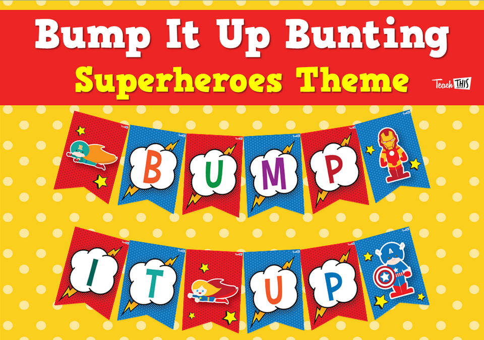 Bump It Up Bunting - Superheroes Theme