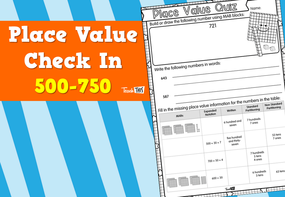 Place Value Check In- 500-750