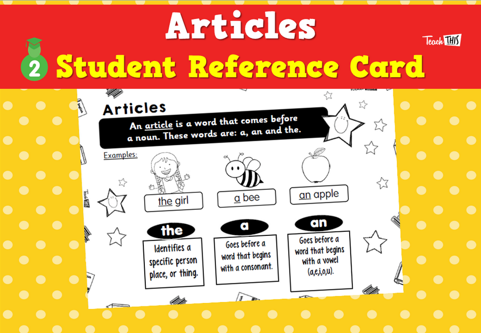 Articles - Student Reference Card