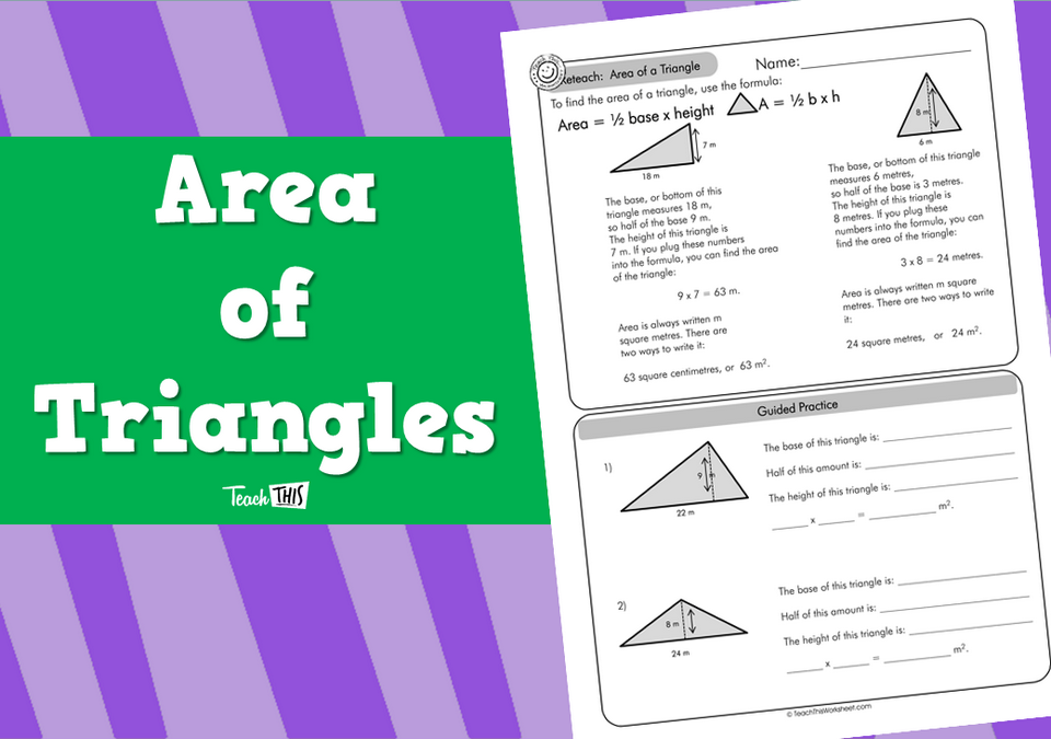 Area of Triangles (answers incl) 4pg