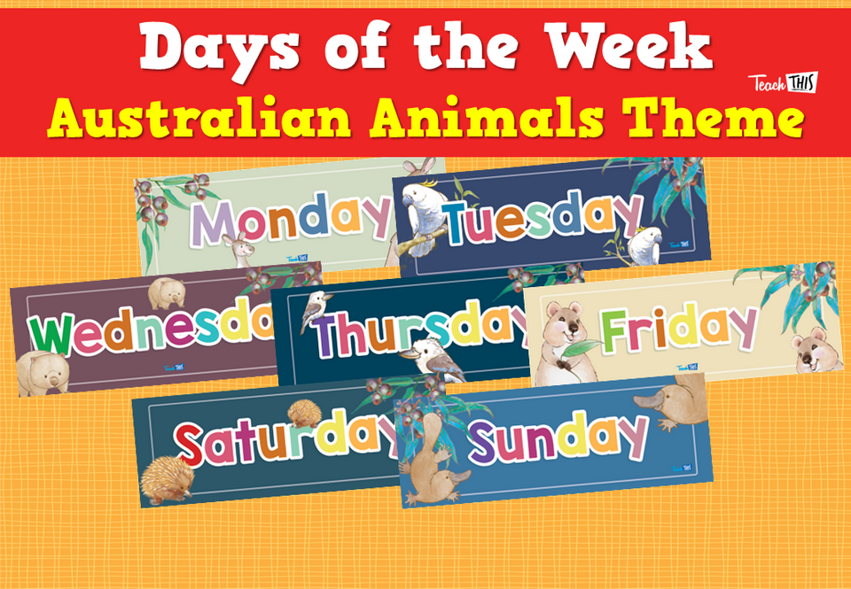 Days of the Week - Australian Animals Theme