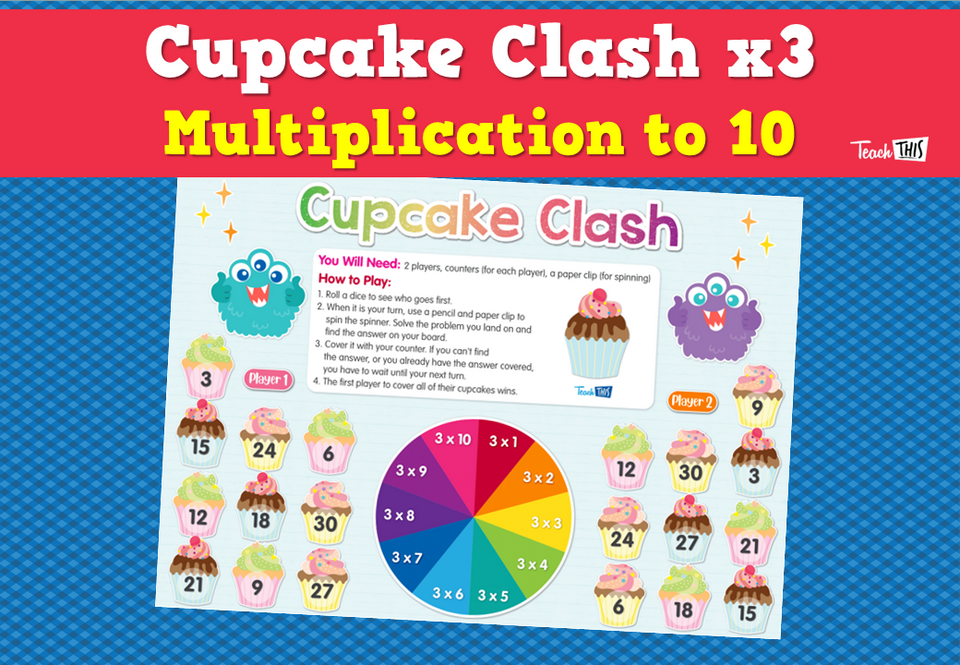 Cupcake Clash x3 - Multiplication to 10