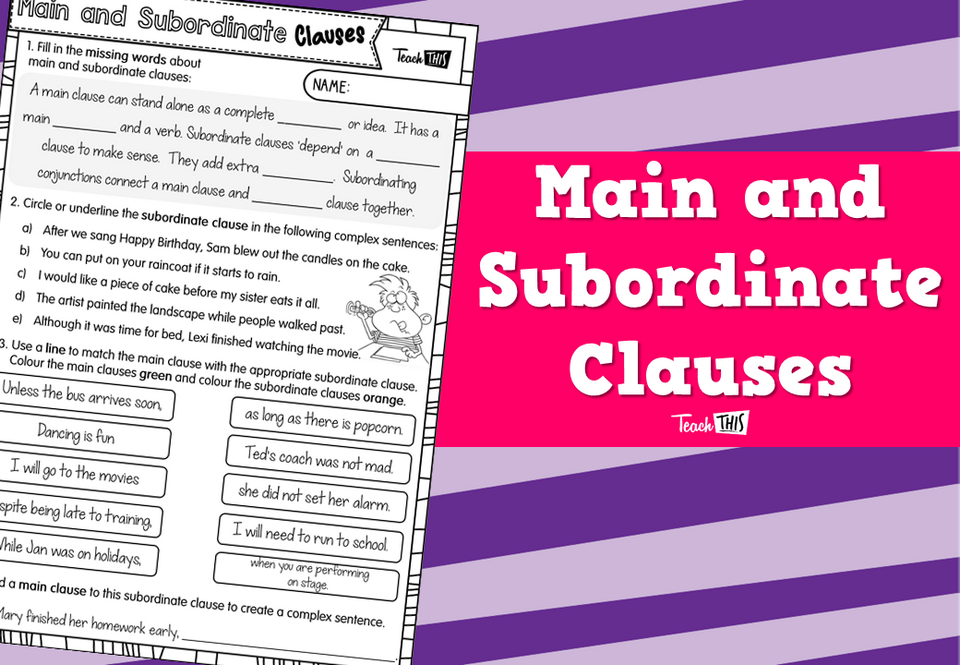 Main and Subordinate Clauses