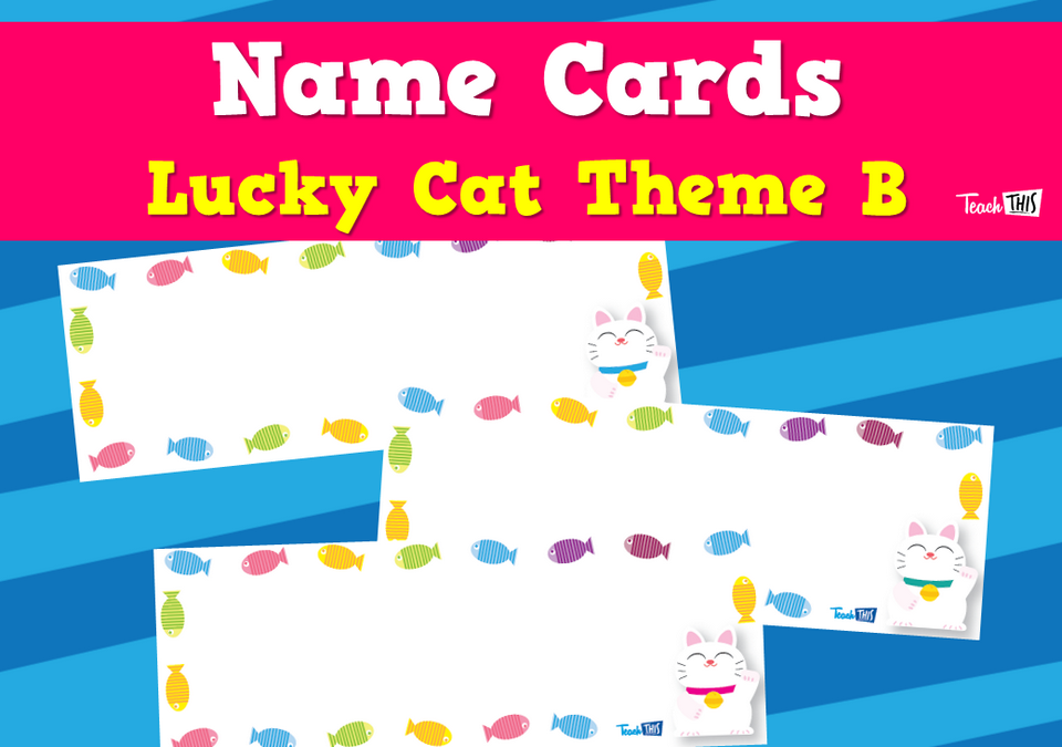 Name Cards - Lucky Cat Theme B