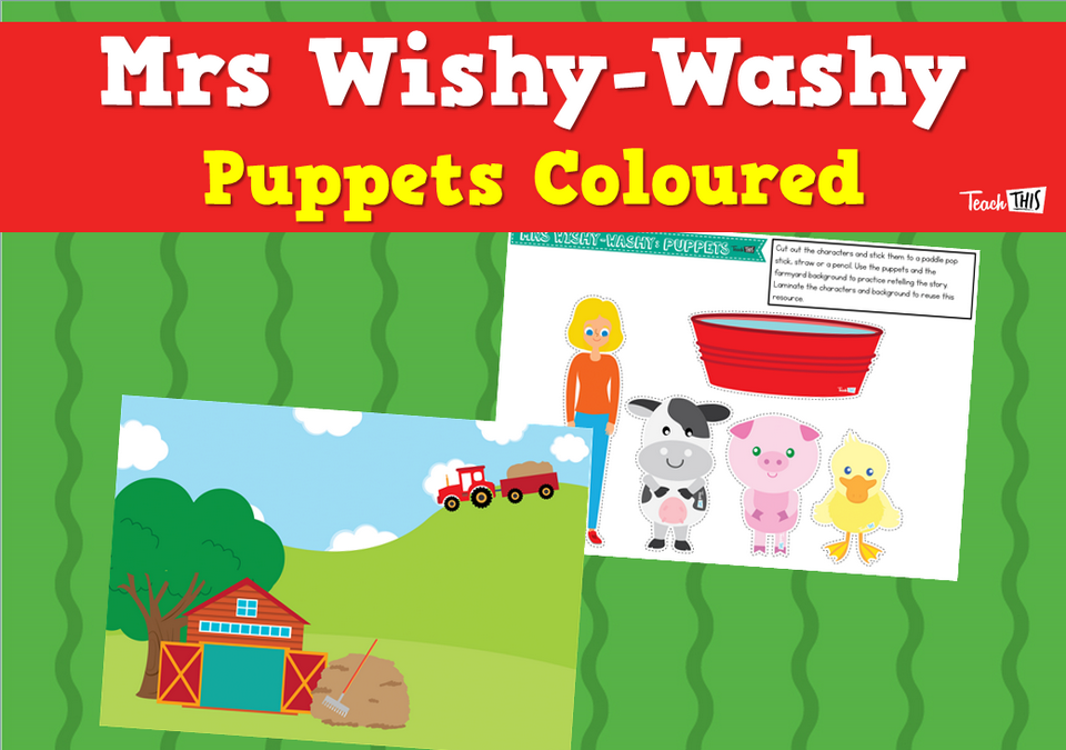Mrs Wishy-Washy Puppets Coloured