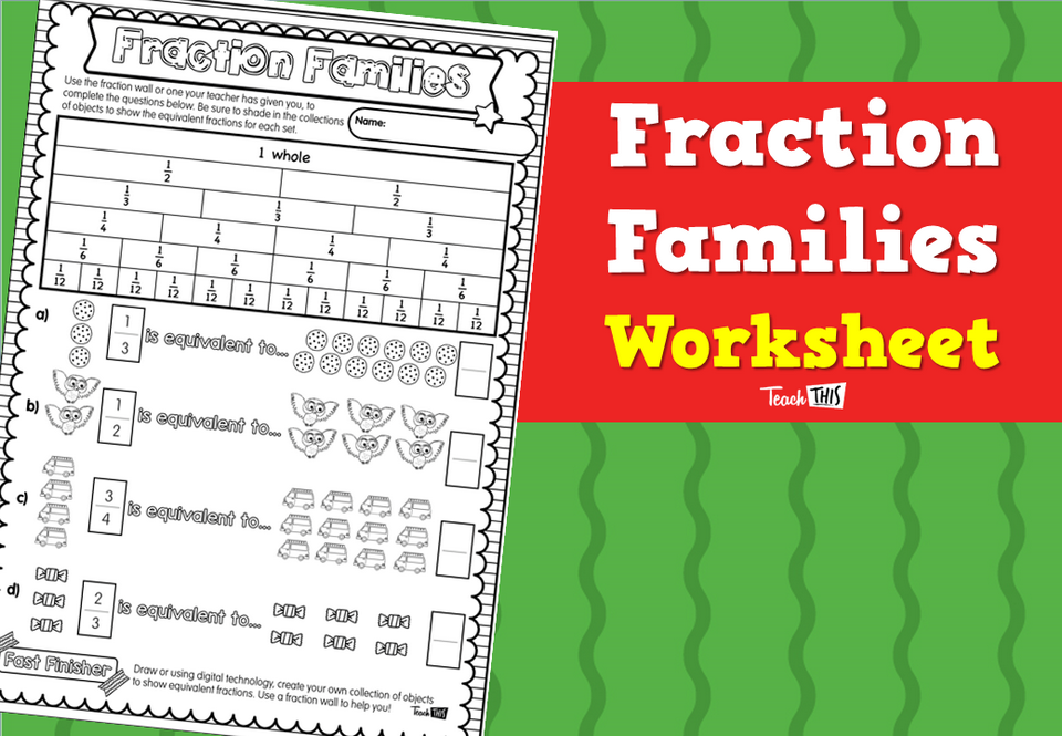 Fraction Families Worksheet