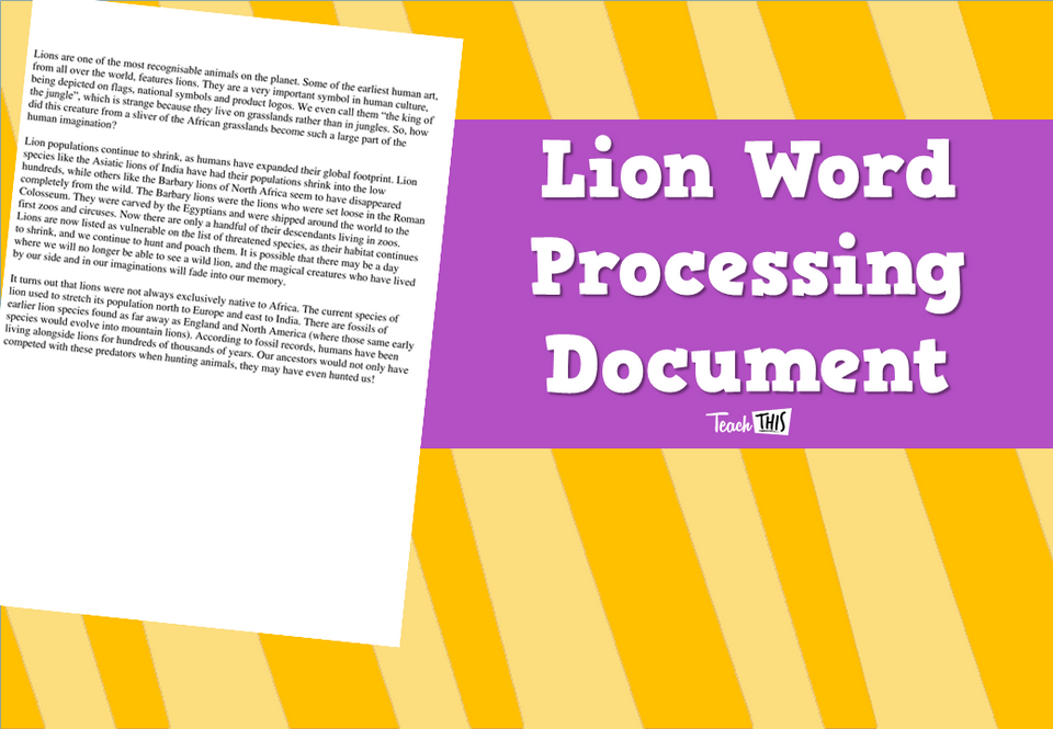 Lion Word Processing Document