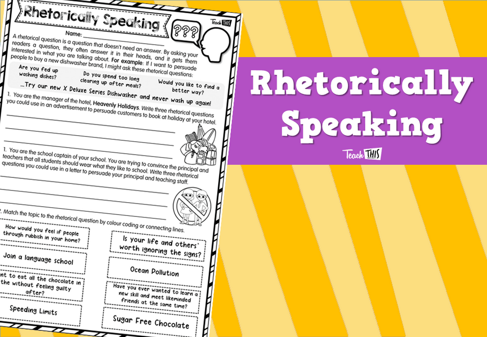 Rhetorically Speaking - Worksheet