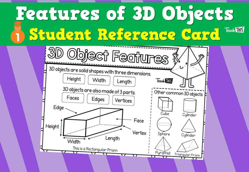 Features of 3D Objects - Student Reference Card