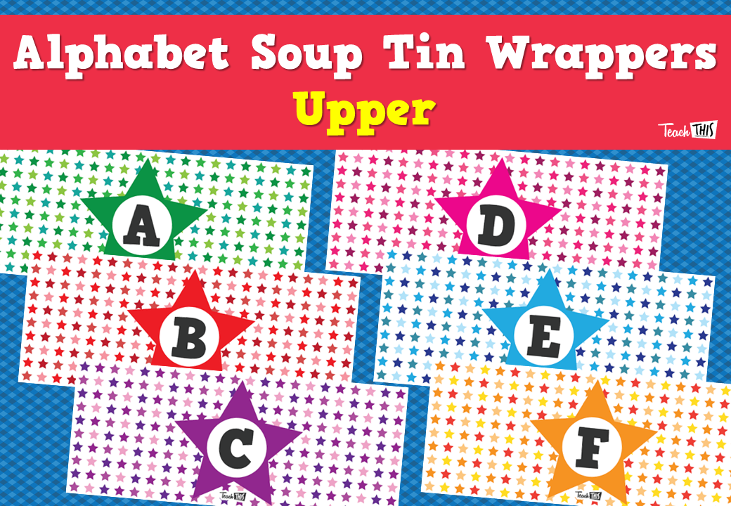 Alphabet Soup Tin Wrappers - Upper