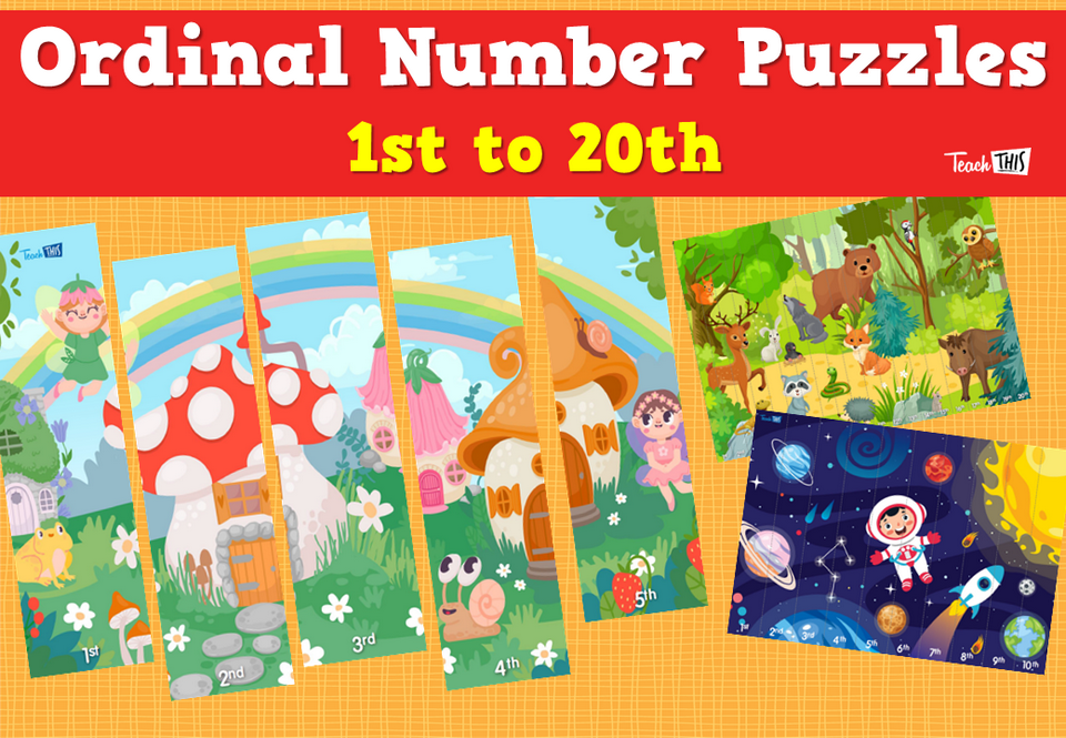 Ordinal Number Puzzles 1st to 20th