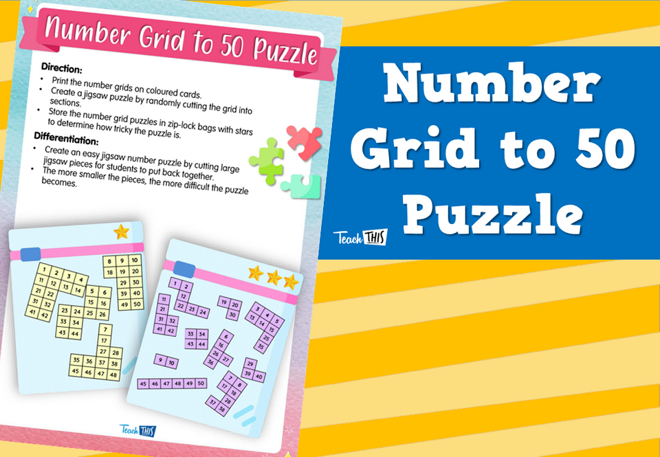 Number Grid to 50 Puzzle
