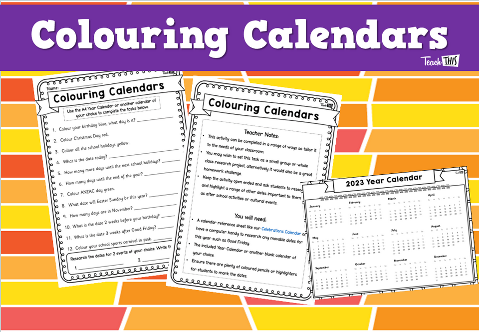 Colouring Calendars