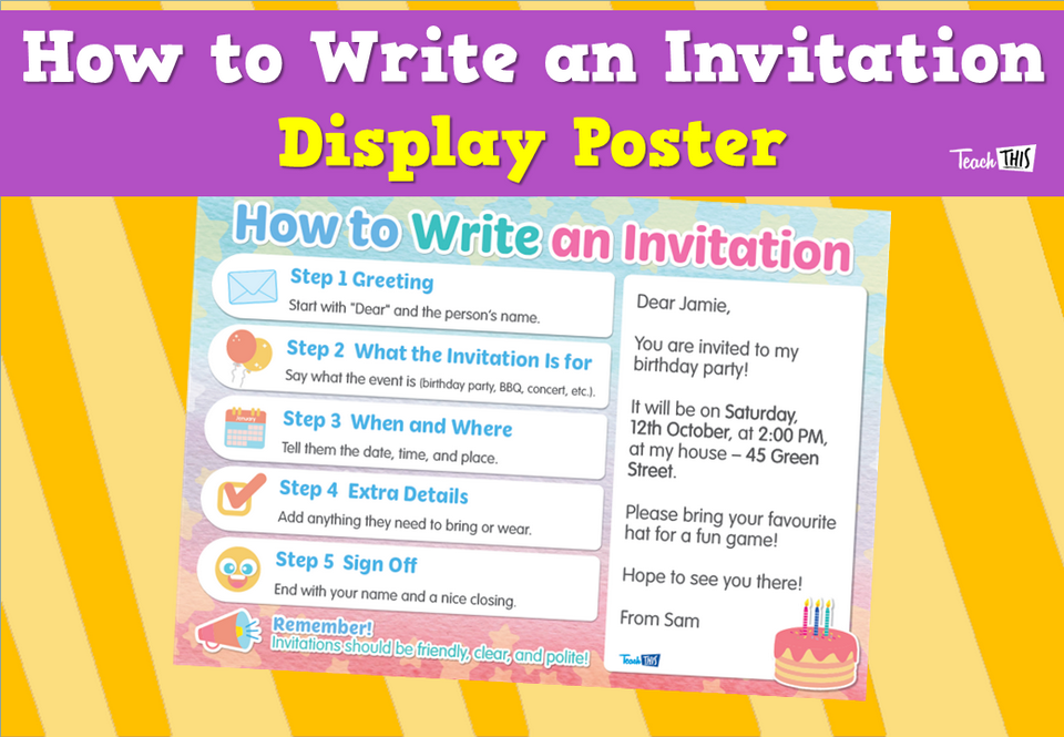 How to Write an Invitation - Display Poster